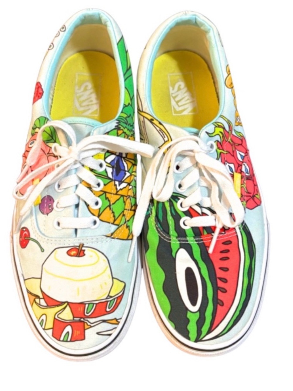 Vans Fruit-Graphic Low-Top Sneakers - White, Green, Red, Yellow, Pink